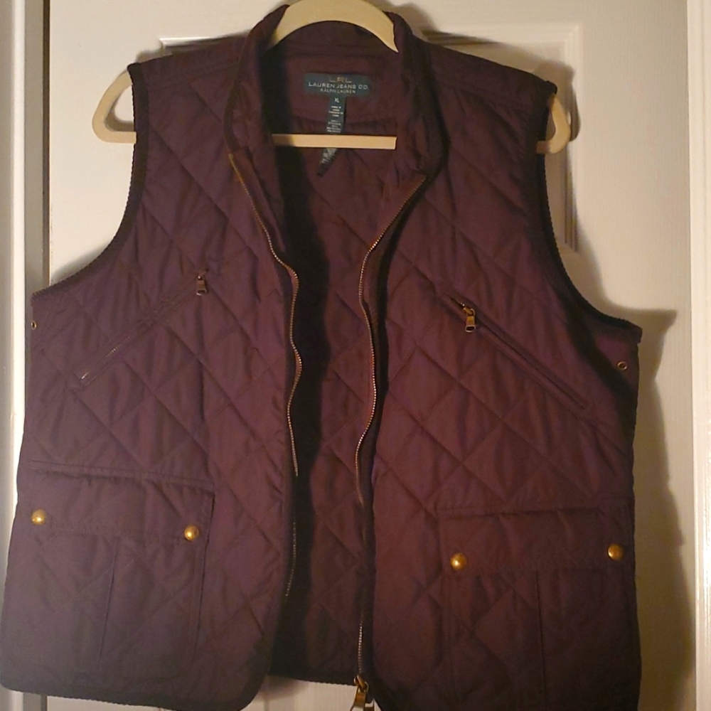 Brown Quilted Ralph Lauren Vest